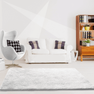 Alfombra Shaggy Lavable Alpaca Liso Blanco - Universal (2)