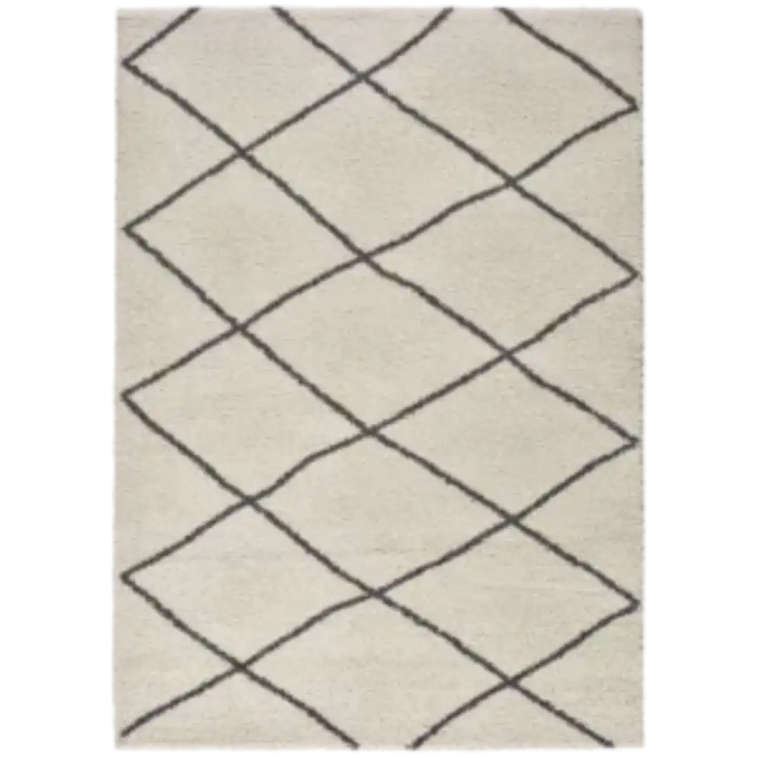 Alfombra Shaggy con Motivo Étnicos Atlas 8633 Blanco - Universal