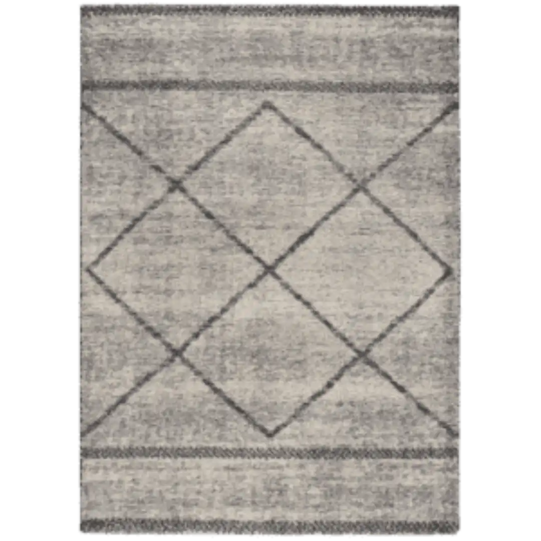 Alfombra Étnica de Estilo Nórdico Shaggy Kasbah 8626 Gris - Universal