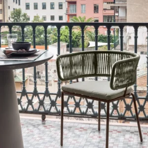 SILLA NADIN CUERDA VERDE Y ACERO GALVANIZADO KAVE HOME