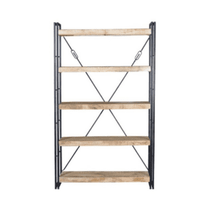 Librería Estilo Industrial Madera Mango Estructura Metal 120x35x200 - Giner y Colomer - 2