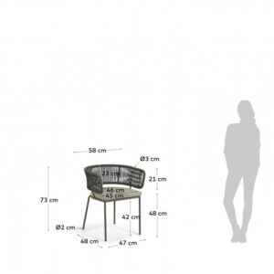 SILLA NADIN CUERDA VERDE Y ACERO GALVANIZADO KAVE HOME