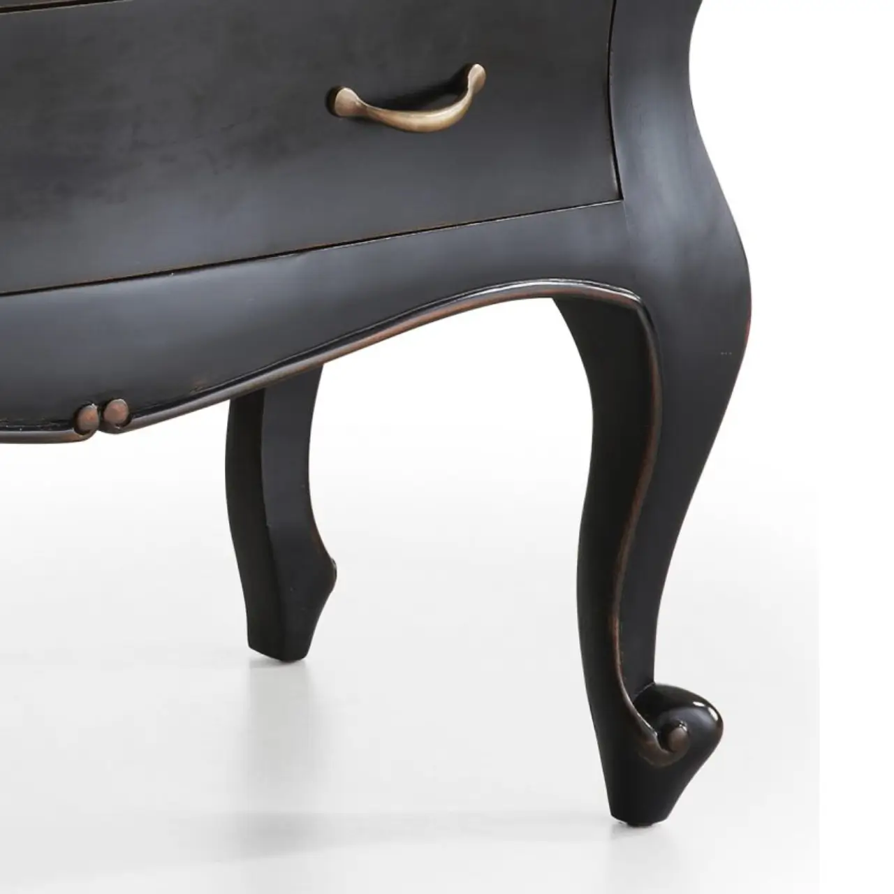 Cómoda 4 Cajones Color Negro Madera Caoba Colección Vintage 110x55x80 Cm - Moycor (4)