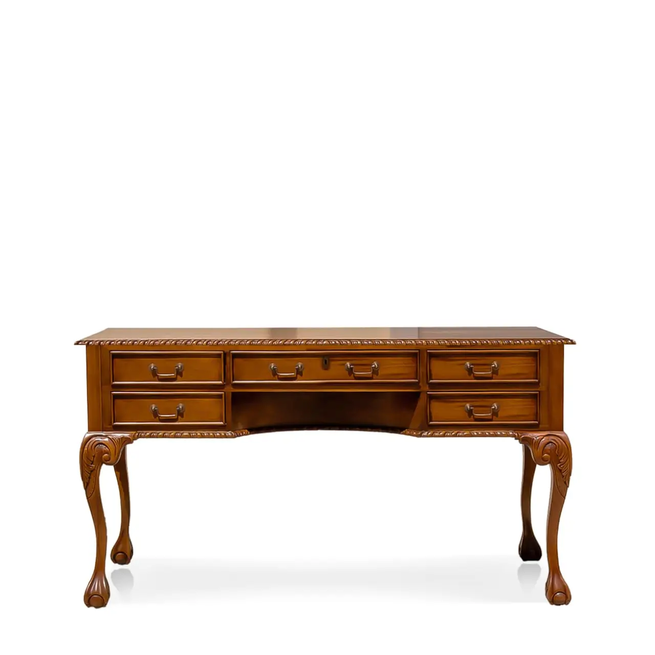 Escritorio 5 Cajones Madera Caoba Colección Vintage 160x80x79 Cm - Moycor (6)
