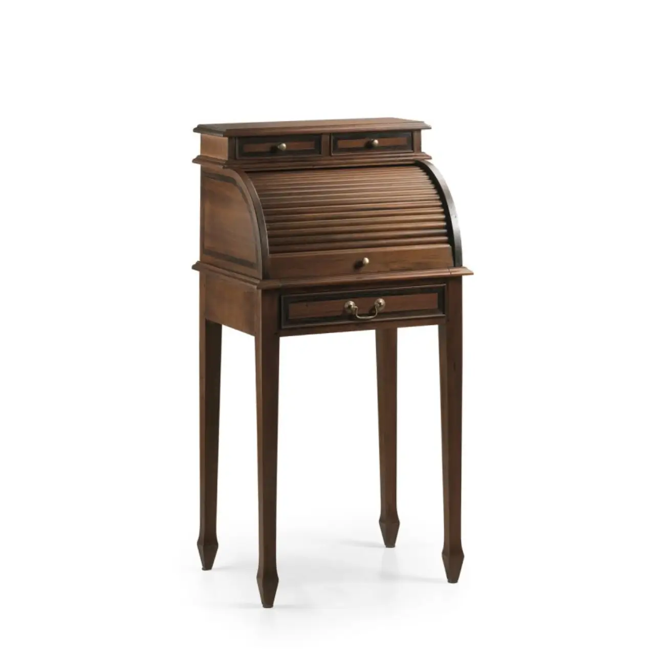 Escritorio Persiana Pequeño Bandeja Extraíble Madera Caoba Colección Vintage 55x45x110 Cm - Moycor (1)