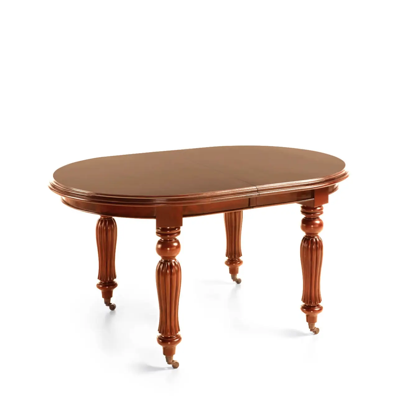 Mesa Comedor Ovalada Extensible Con Ruedas Mod. Victorian Madera Caoba Colección Vintage 160240x110x80 Cm - Moycor (1)