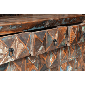 Aparador en Madera Reciclada con Puertas en Diamante - Giner y Colomer - 5