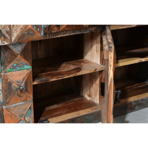 Aparador en Madera Reciclada con Puertas en Diamante - Giner y Colomer - 6