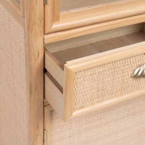 VITRINA NATURAL MADERA DM DECORACIÓN 47 X 34 X 170 CM IXIA