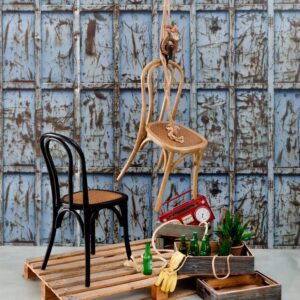 SILLA NATURAL MADERA DE OLMO 42 X 41 X 89 CM IXIA