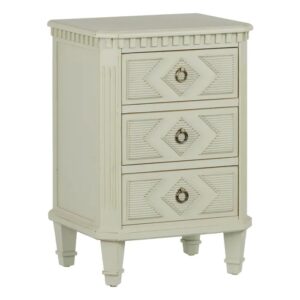 MESITA 3 CAJONES BLANCO ROTO DM-MADERA 45 X 36 X 66 CM IXIA