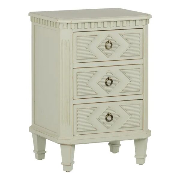 MESITA 3 CAJONES BLANCO ROTO DM-MADERA 45 X 36 X 66 CM IXIA
