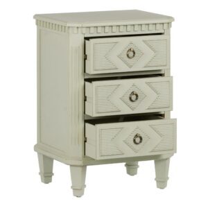 MESITA 3 CAJONES BLANCO ROTO DM-MADERA 45 X 36 X 66 CM IXIA