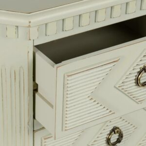 MESITA 3 CAJONES BLANCO ROTO DM-MADERA 45 X 36 X 66 CM IXIA