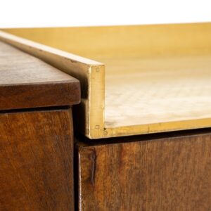 ARMARIO MARRÓN-ORO MADERA DE MANGO 130 X 43 X 165 CM IXIA