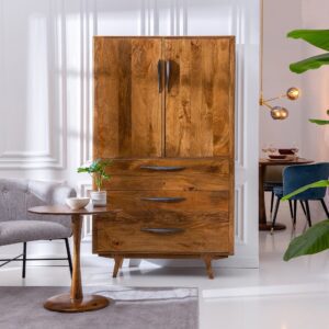 ARMARIO MARRÓN MADERA DE MANGO SALÓN 105 X 43 X 180 CM IXIA