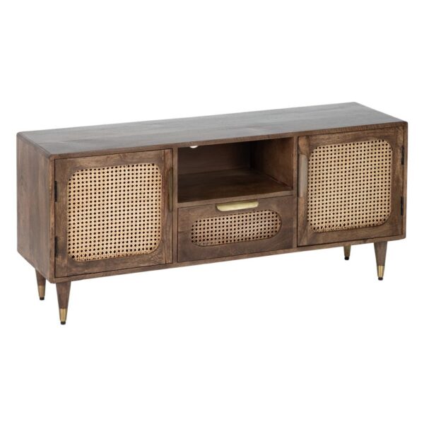 MUEBLE TV NATURAL MADERA-RATÁN SALÓN 130 X 38 X 58 CM IXIA