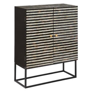 ARMARIO BLANCO-NEGRO CUERNO SALÓN 90 X 38 X 121 CM IXIA
