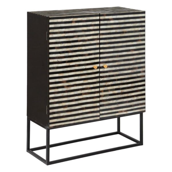 ARMARIO BLANCO-NEGRO CUERNO SALÓN 90 X 38 X 121 CM IXIA