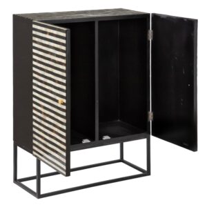 ARMARIO BLANCO-NEGRO CUERNO SALÓN 90 X 38 X 121 CM IXIA