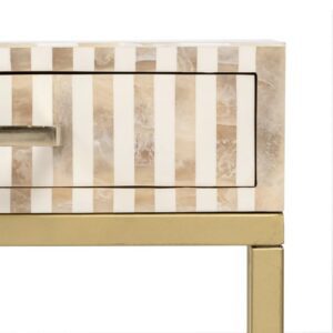 CONSOLA BEIGE-ORO METAL / RESINA 81,50 X 41 X 77 CM IXIA