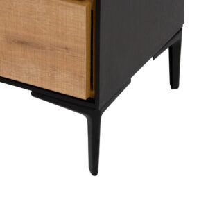 ARMARIO NEGRO-NATURAL DM-METAL SALÓN 84,50 X 40 X 129 CM IXIA