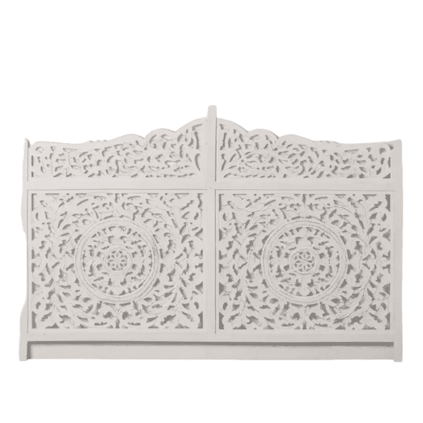 CABECERO BLANCO ROZADO DM-MADERA 180 X 123 CM IXIA