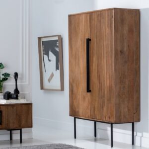 ARMARIO MARRÓN MADERA DE MANGO SALÓN 120 X 40 X 180 CM IXIA