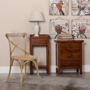 SILLA MARRÓN MADERA DE OLMO DECORACIÓN 46 X 42 X 87 CM IXIA