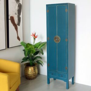 ARMARIO 2 PUERTAS Y 2 CAJONES AZUL DM 55 X 33 X 185 CM IXIA