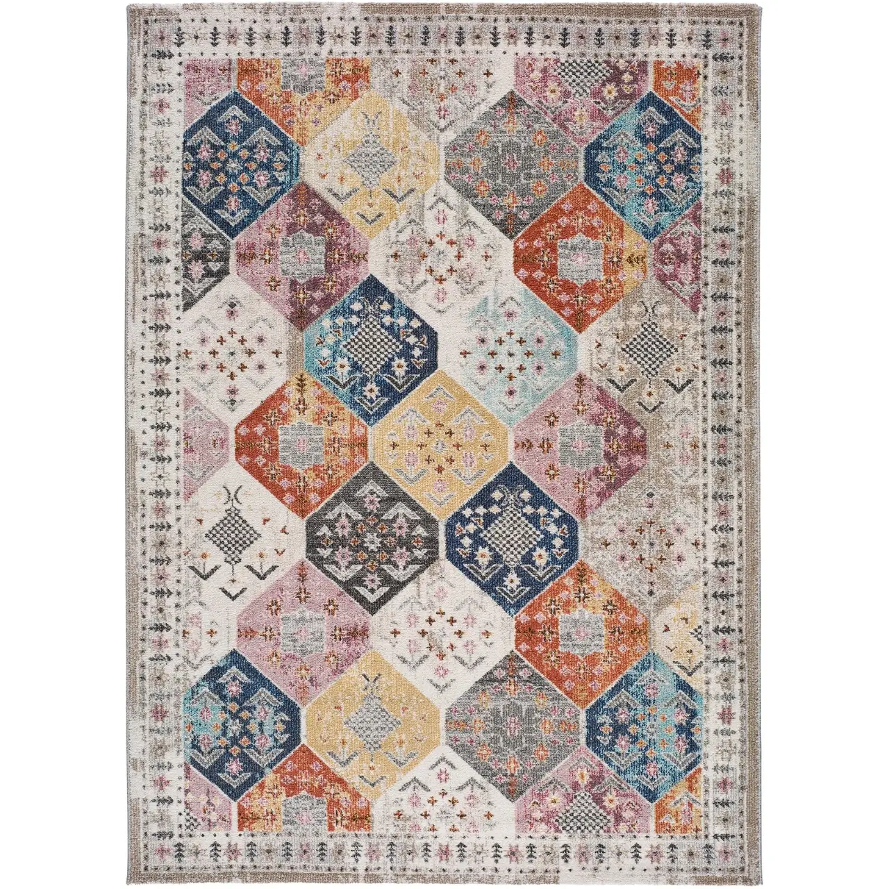 Alfombra Étnica de Estilo Vintage Mirva 20049 Multicolor - Universal-1