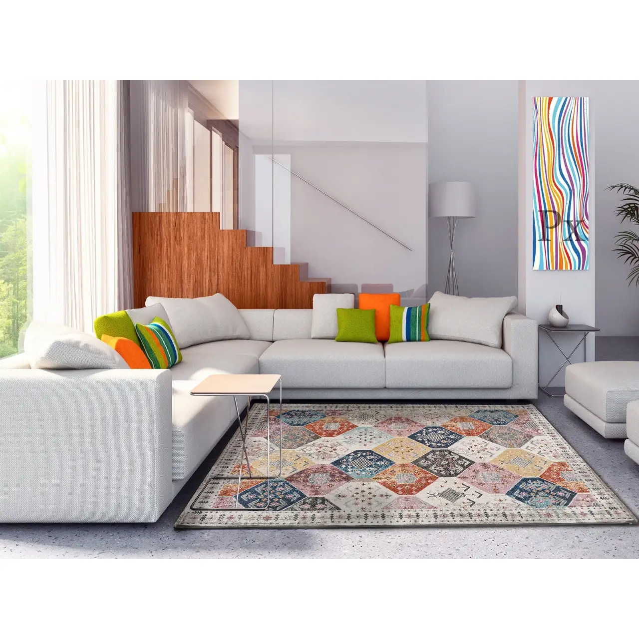 Alfombra Étnica de Estilo Vintage Mirva 20049 Multicolor - Universal-5