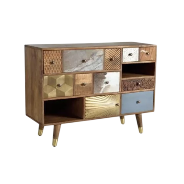 Aparador Madera Mango 11 Cajones Distintas Texturas - Giner y Colomer