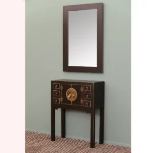 CONSOLA 2 PUERTAS Y 6 CAJONES NEGRO 63 X 26 X 80 CM IXIA5