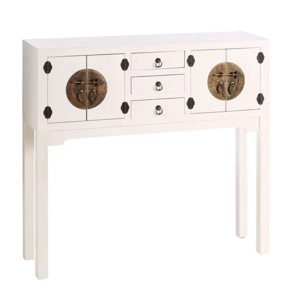 CONSOLA 4 PUERTAS Y 3 CAJONES BLANCO 95 X 26 X 90 CM IXIA