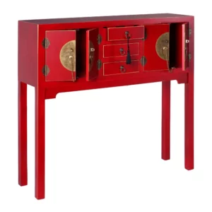 CONSOLA 4 PUERTAS Y 3 CAJONES ROJO 95 X 26 X 90 CM IXIA1