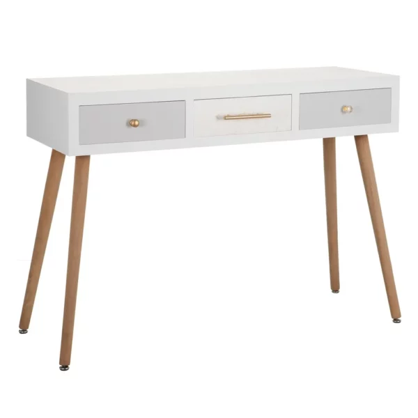 CONSOLA BLANCO-GRIS MADERA PAULONIA 107 X 40 X 78,50 CM IXIA