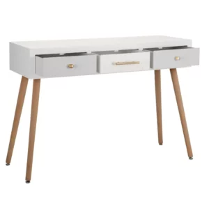 CONSOLA BLANCO-GRIS MADERA PAULONIA 107 X 40 X 78,50 CM IXIA