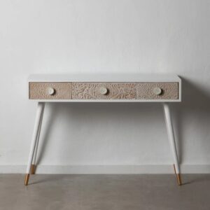 CONSOLA BLANCO-NATURAL MADERA DE PINO 110 X 40 X 77 CM IXIA