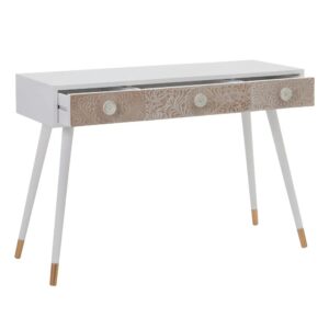 CONSOLA BLANCO-NATURAL MADERA DE PINO 110 X 40 X 77 CM IXIA