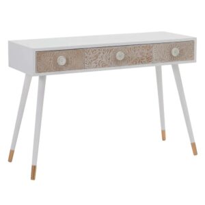 CONSOLA BLANCO-NATURAL MADERA DE PINO 110 X 40 X 77 CM IXIA