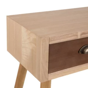 CONSOLA CREMA-NATURAL MADERA-RATÁN 80 X 30 X 78 CM IXIA