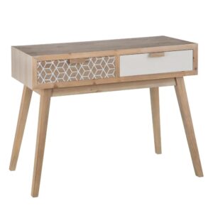 CONSOLA GEOMÉTRICO NATURAL-BLANCO 95 X 40 X 75 CM IXIA