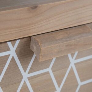 CONSOLA GEOMÉTRICO NATURAL-BLANCO 95 X 40 X 75 CM IXIA