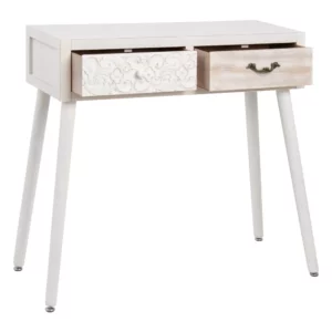 CONSOLA NATURAL-BLANCO MADERA DE ABETO 80 X 30 X 78 CM IXIA
