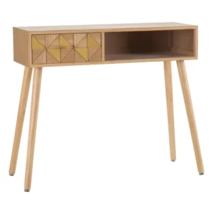 CONSOLA NATURAL-ORO MADERA PAULONIA 89 X 30 X 78,50 CM IXIA