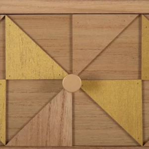 CONSOLA NATURAL-ORO MADERA PAULONIA 89 X 30 X 78,50 CM IXIA