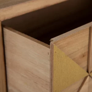 CONSOLA NATURAL-ORO MADERA PAULONIA 89 X 30 X 78,50 CM IXIA