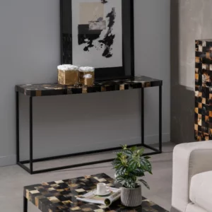 CONSOLA NEGRO CUERNO DECORACIÓN 140 X 35 X 75 CM IXIA
