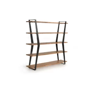 Librería Madera Mango Macizo Estructura Forja - Giner y Colomer-1